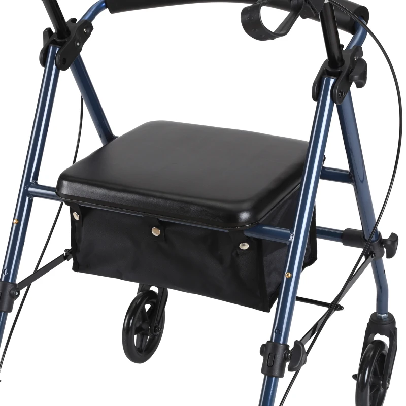 HOMCOM® CHODZIK BALKONIK DLA SENIORÓW REGULACJA WYSOKOŚCI stal czarny