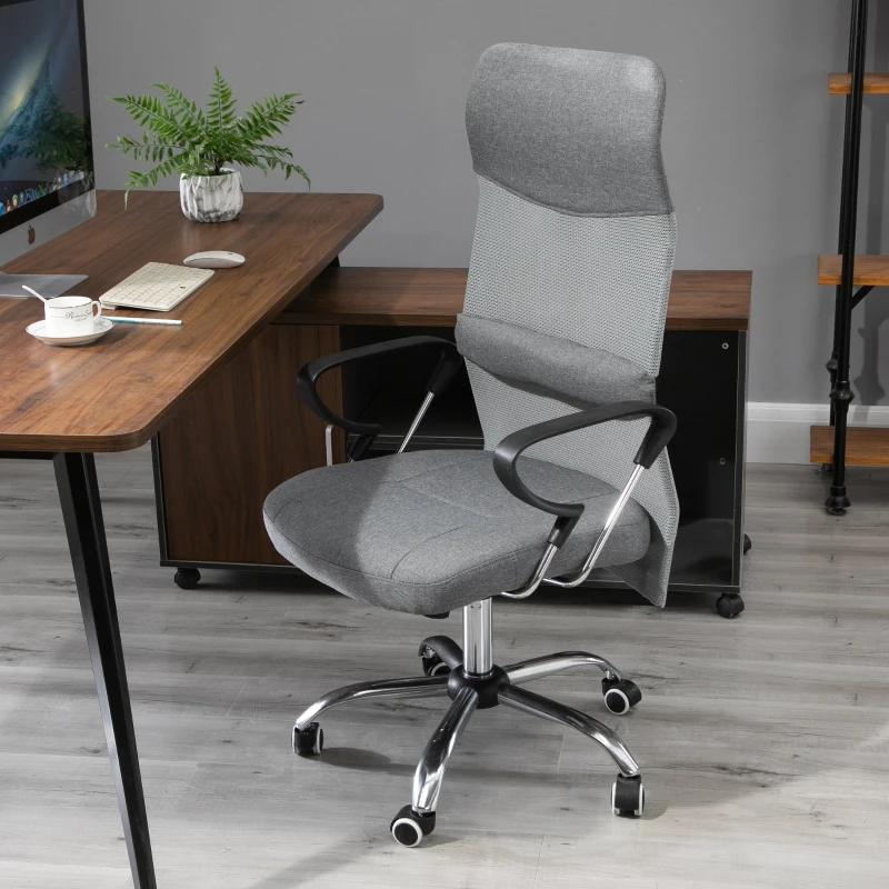 krzesło biurowe fotel gamingowy ergonomiczne krzesło obrotowe krzesło do biurka len szary