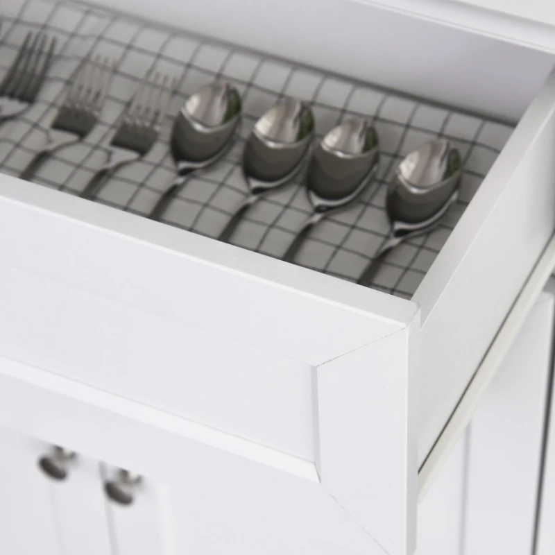 HOMCOM Szafka kuchenna z szufladą, Szafka wysoka z regulowanymi półkami, Komoda, MDF, płyta wiórowa, 79 x 40 x 180 cm