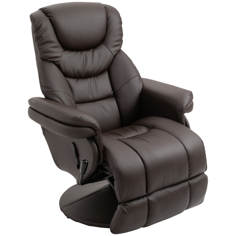 Fotel relaksacyjny fotel wypoczynkowy TV Fotel jednoosobowy 135 °inclination 79x81x107cm Brązowy HOMCOM®