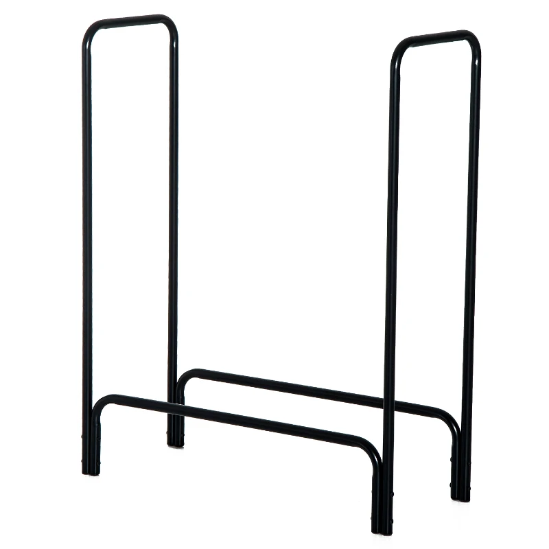 HOMCOM METALOWY REGAŁ NA DREWNO KOMINKOWE czarny