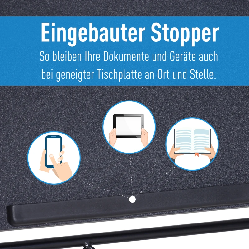 Vinsetto® STOLIK NA LAPTOP ODCHYLANY BIURKO DZIECIĘCE Z REGULACJĄ WYSOKOŚCI czarny 90 x 50 x (76–91) cm