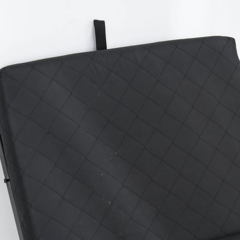 Składane łóżko dla gości Łóżko składane 2 w 1 regulowana wysokość wezgłowia na kółkach czarny