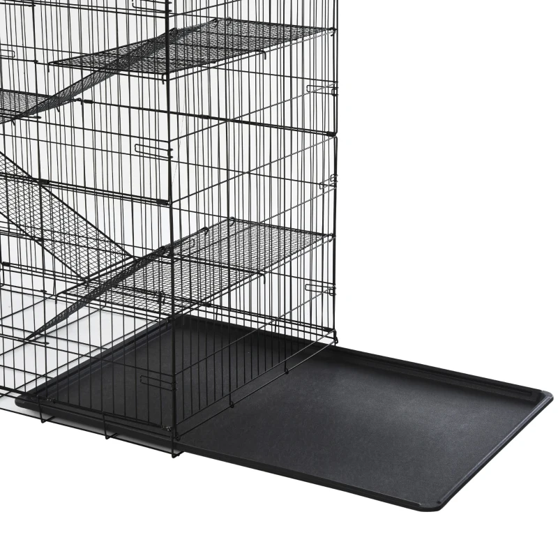 Klatka dla małych zwierząt, klatka dla gryzoni z tunelem w kształcie litery L, klatka dla zwierząt, stal + PP, 200 x 120 x 120 cm
