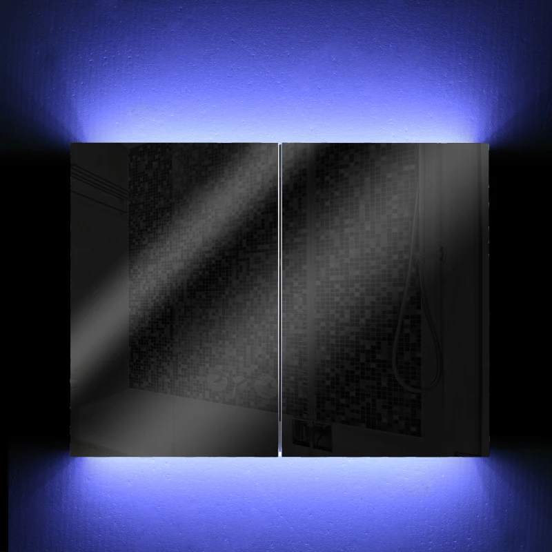 HOMCOM SZAFKA ŁAZIENKOWA Z LUSTREM I PANELEM LED