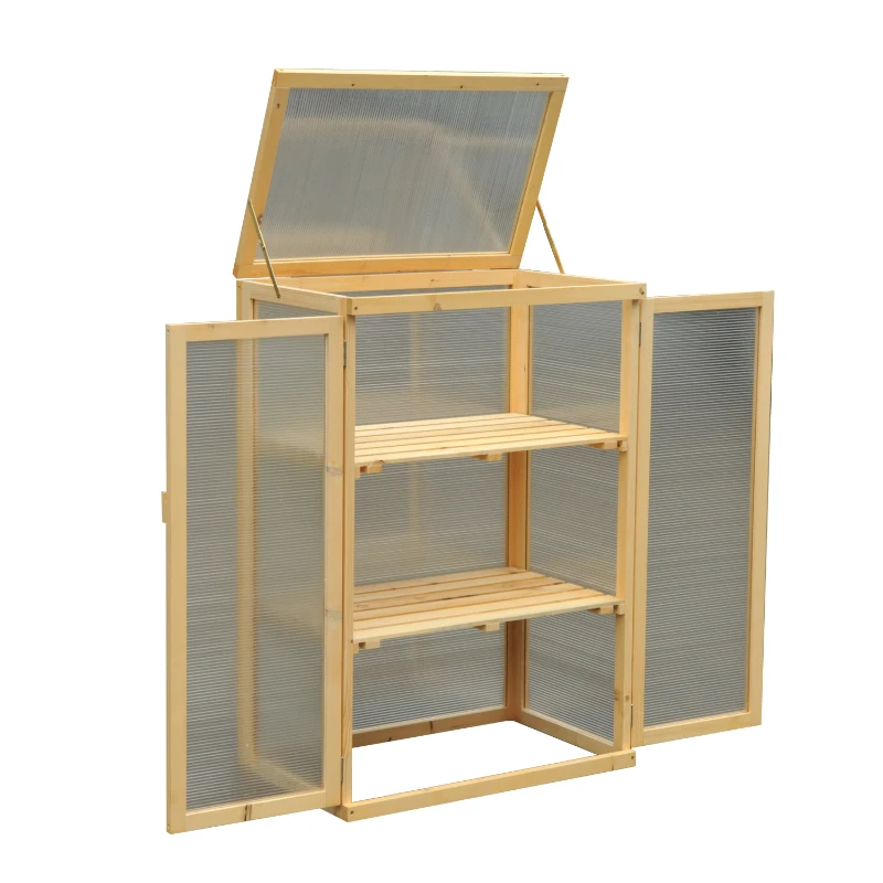 Outsunny STELAŻ SZAFKA NA ROŚLINY drewniana