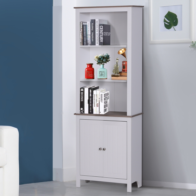 HOMCOM® SZAFKA BIUROWA REGAŁ DO PRZECHOWYWANIA DOKUMENTÓW KSIĄŻEK 3 X PÓŁKA drewno 60 x 30 x 175 cm