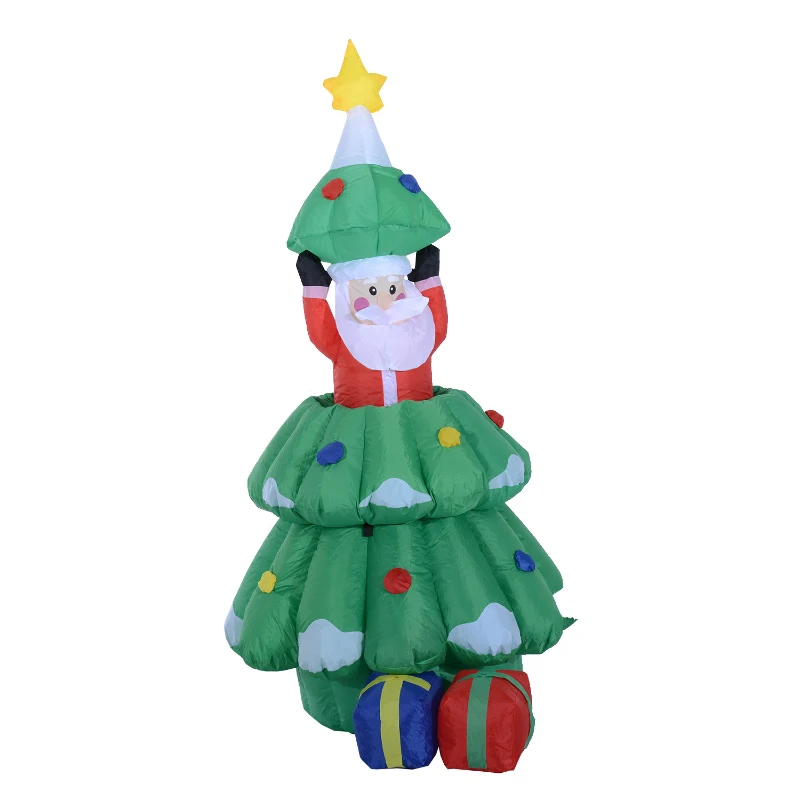 HOMCOM DMUCHANY MIKOŁAJ W CHOINCE POMPOWANY LED