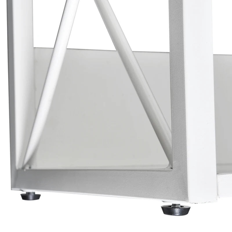 HOMCOM® REGAŁ NA KSIĄŻKI STOJĄCY 4 PÓŁKI metalowy biały