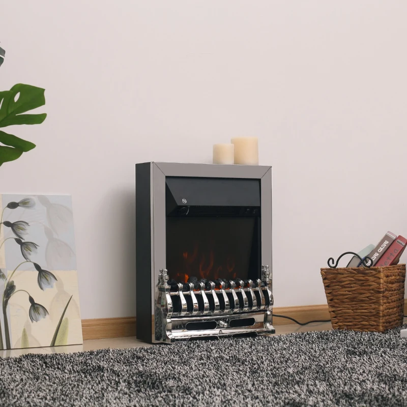 HOMCOM KOMINEK ELEKTRYCZNY 1000/2000 W srebrny