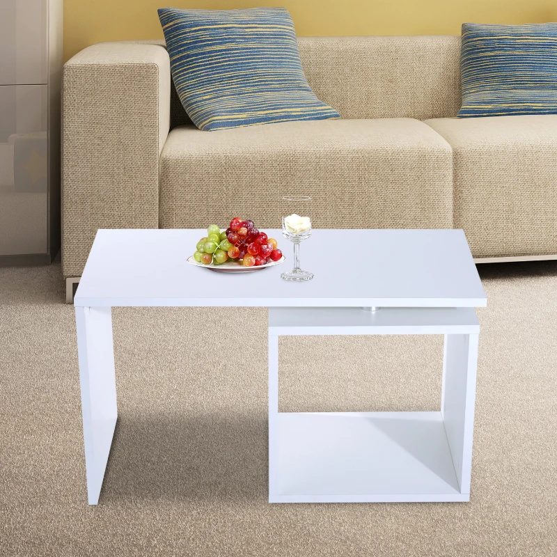 HOMCOM STOLIK KAWOWY ŁAWA SALON BIAŁY