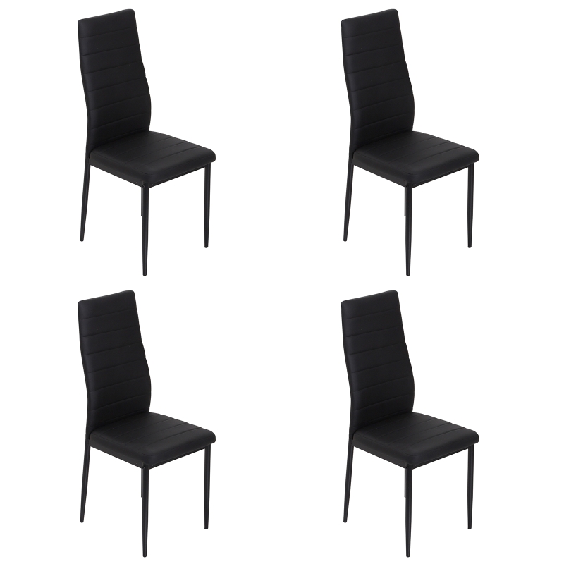 HOMCOM® ZESTAW 4 KRZESEŁ DO JADALN KUCHNI LUKSUSOWE KRZESŁO WYSOKIE OPARCIE