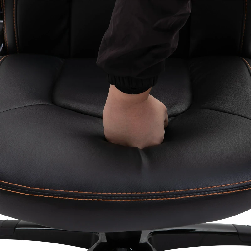 Vinsetto® Fotel Biurowy Komputerowy Regulacja Wysokości Funkcja Kołysania Obrotowy 360° PU Kawowy 64 X 63 X 117-124 cm