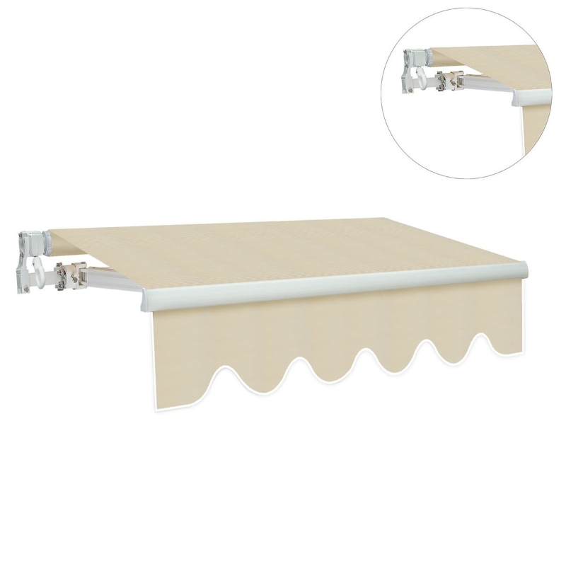 Markiza Markiza aluminiowa Markiza z aluminiowym ramieniem przegubowym 4,5 x 3 m Ochrona przed słońcem balkon beżowy