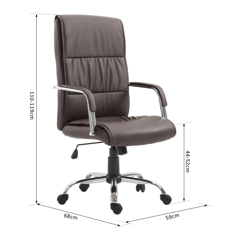 Vinsetto FOTEL BIUROWY ERGONOMICZNY EKOSKÓRA brązowy