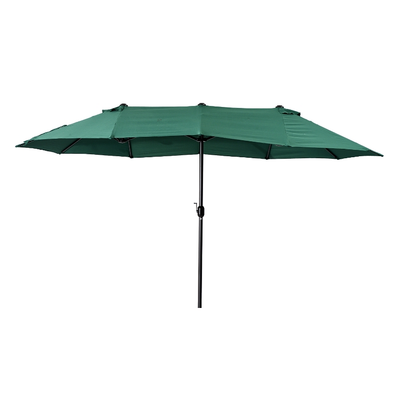 Outsunny PODWÓJNY PARASOL PRZECIWSŁONECZNY OGRODOWY BALKONOWY Z KORBKĄ 460x270cm zielony