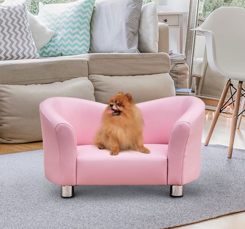 PawHut LEGOWISKO SOFA KANAPA DLA PSA I KOTA różowa