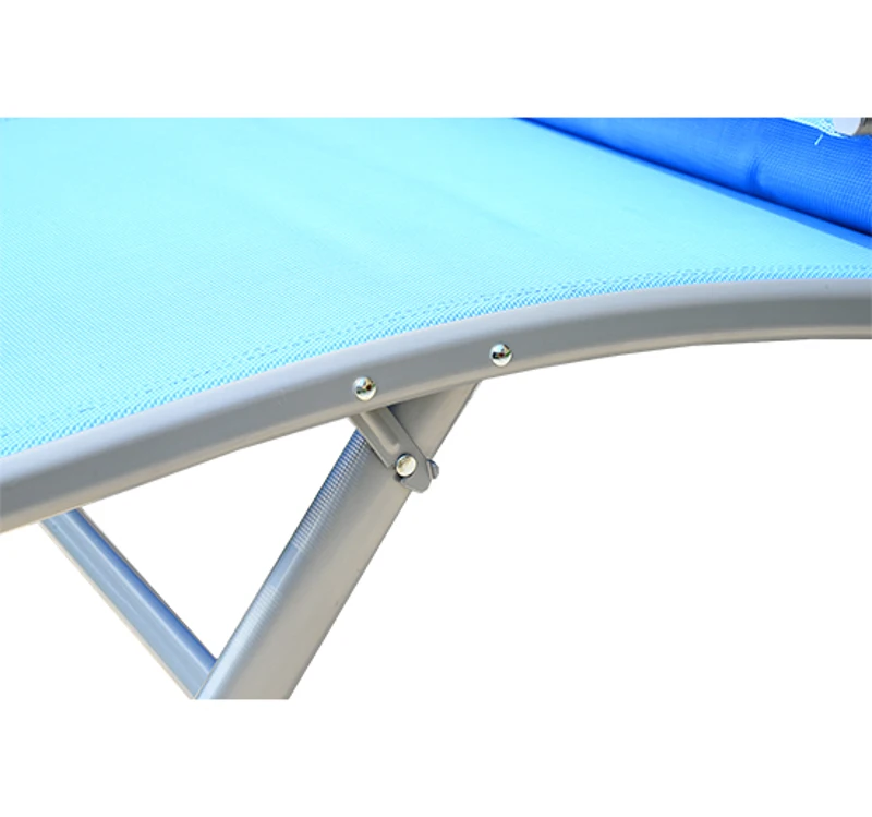 Outsunny LEŻAK OGRODOWY Z PODGŁÓWKIEM SKŁADANY niebieski