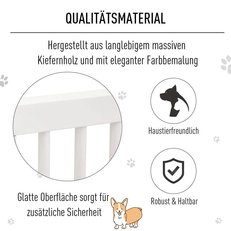 Osłona drzwi dla psa Bramka zabezpieczająca, Bramka ochronna Osłona dla psa Bramka dla psa Sosna Biała