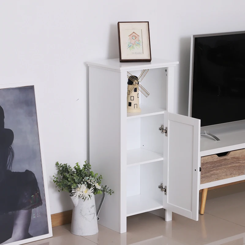 HOMCOM® SZAFKA ŁAZIENKOWA ŚCIENNA MEBLE DO ŁAZIENKI 3 PÓŁKI drewno biała 40 x 30 x 90 cm