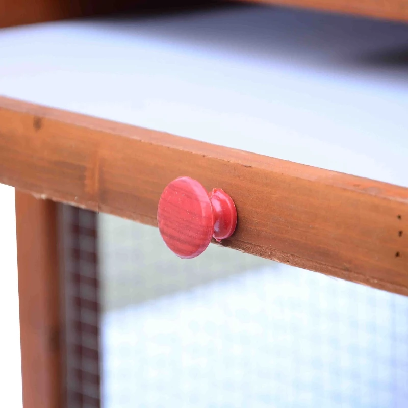 PawHut® Kurnik z Wybiegiem Kojec dla Drobiu z Drążkiem Budka Lęgowa Lite Drewno