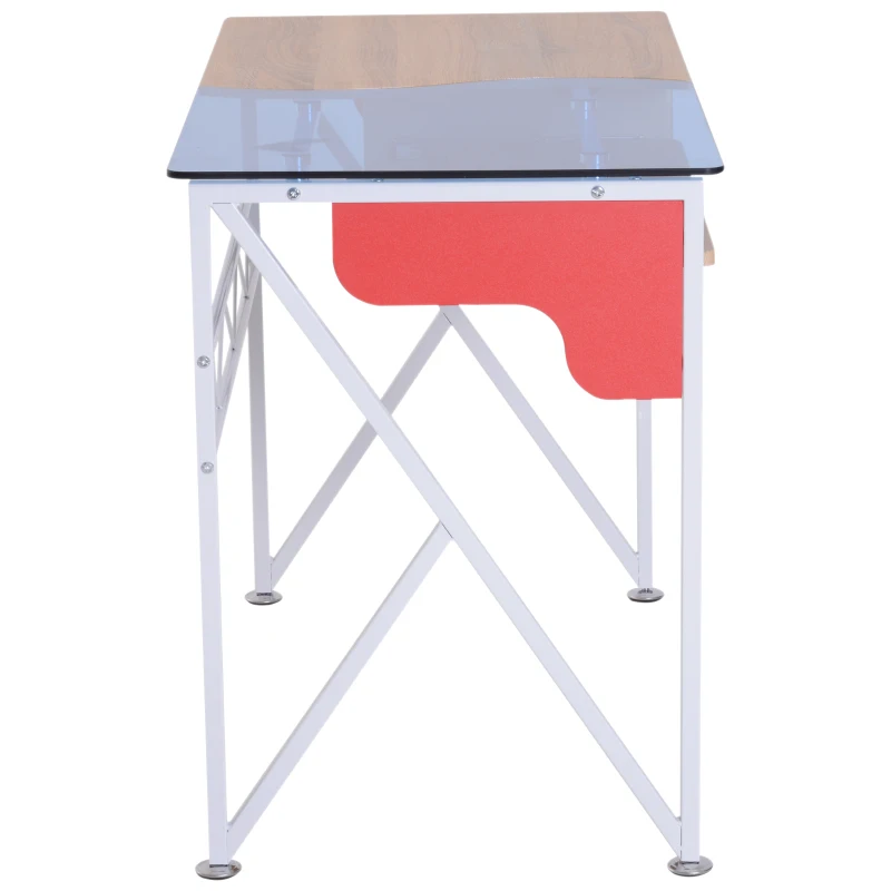 HOMCOM® STOLIK KOMPUTEROWY BIURKO Z WYSUWANĄ PÓŁKĄ NA KLAWIATURĘ