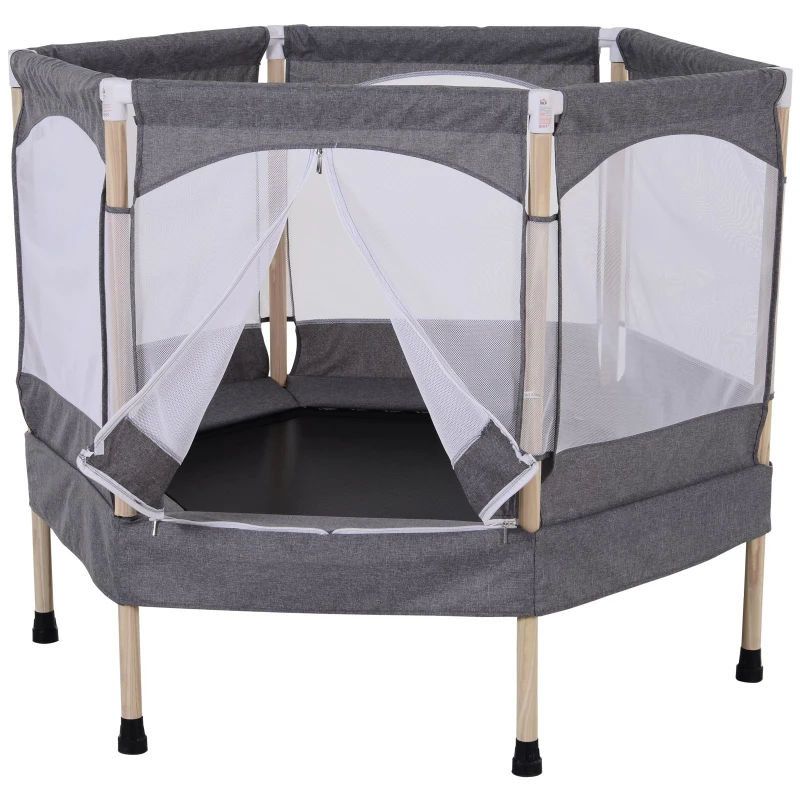 Homcom® Trampolina Ogrodowa dla Dzieci z Siatką Ochronną Pokrycie Boków 50 Kg Powłoka z Pp 126 X 109 X 98 cm