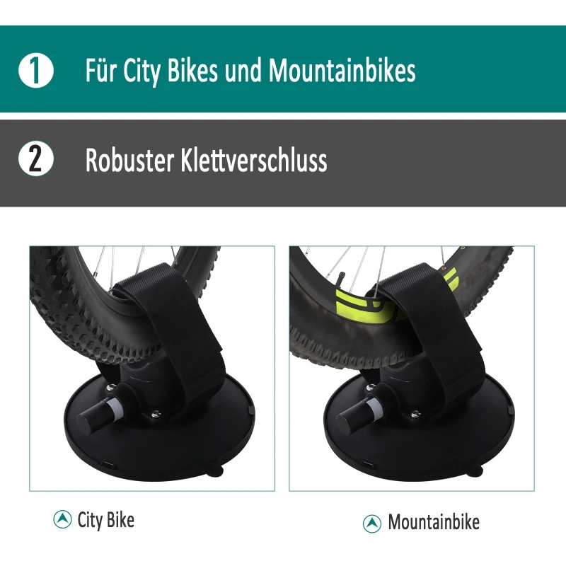 HOMCOM® BAGAŻNIK DACHOWY ROWEROWY NA PRZYSSAWKI 2 x ROWERY aluminium czarny 82 x 15 x 13 cm (DxSxW)