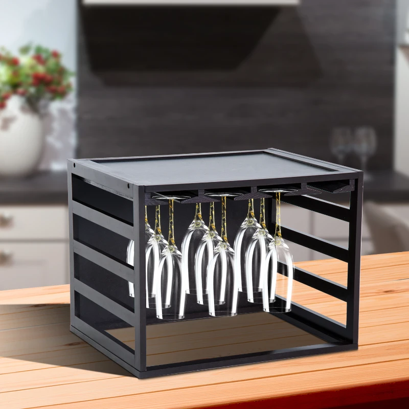 HOMCOM STOJAK NA KIELISZKI DO WINA 20 SZTUK SOSNA brązowy