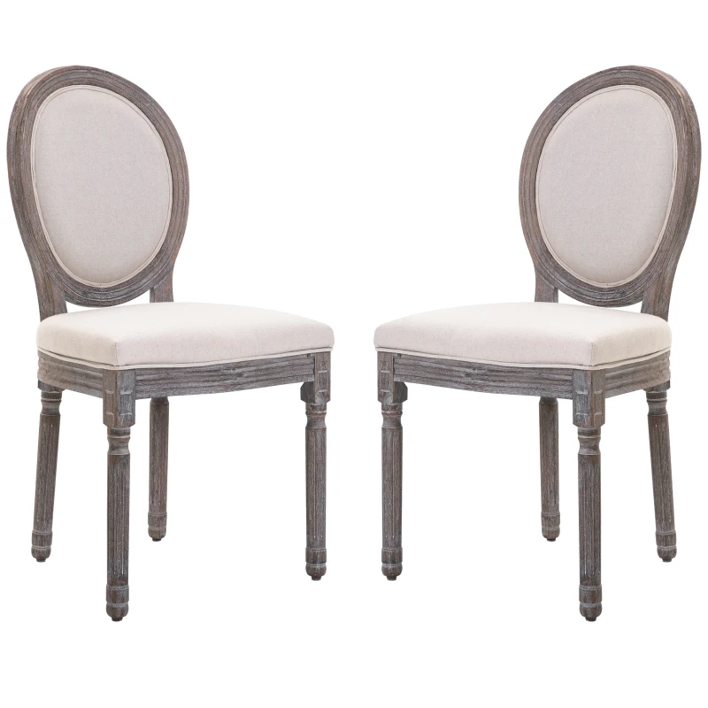HOMCOM zestaw 2 krzeseł do jadalni design retro krzesło kuchenne krzesło tapicerowane z podkładkami 51 x 51 x 96 cm