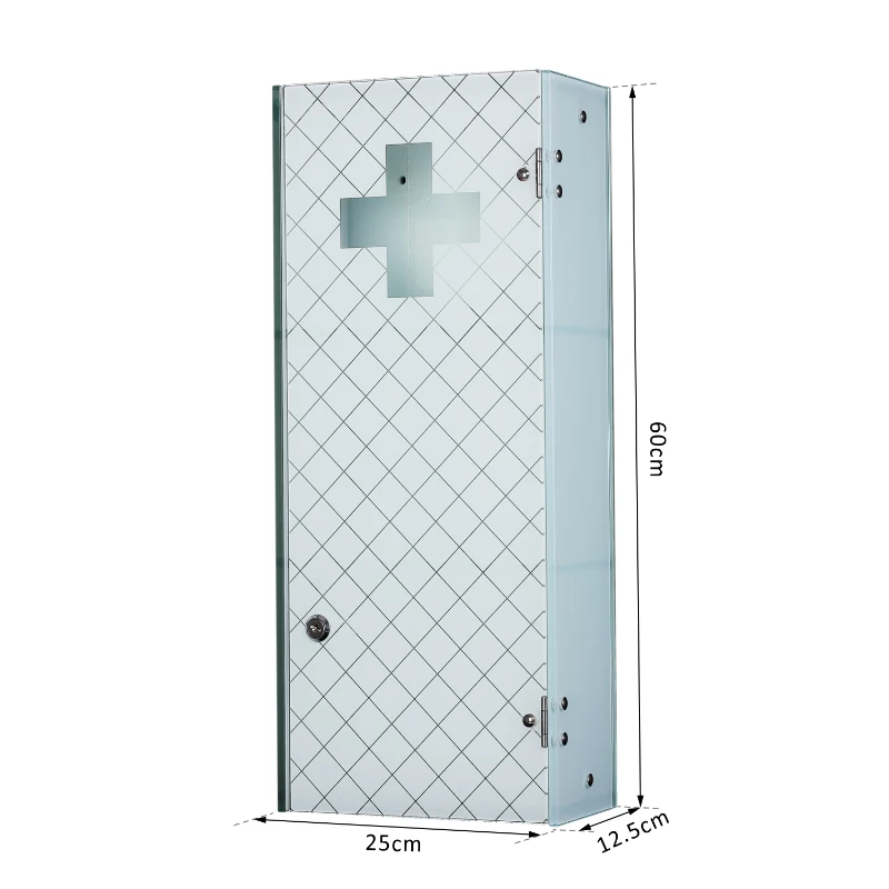 HOMCOM SZAFKA NA LEKARSTWA Z TRZEMA KOMORAMI biała