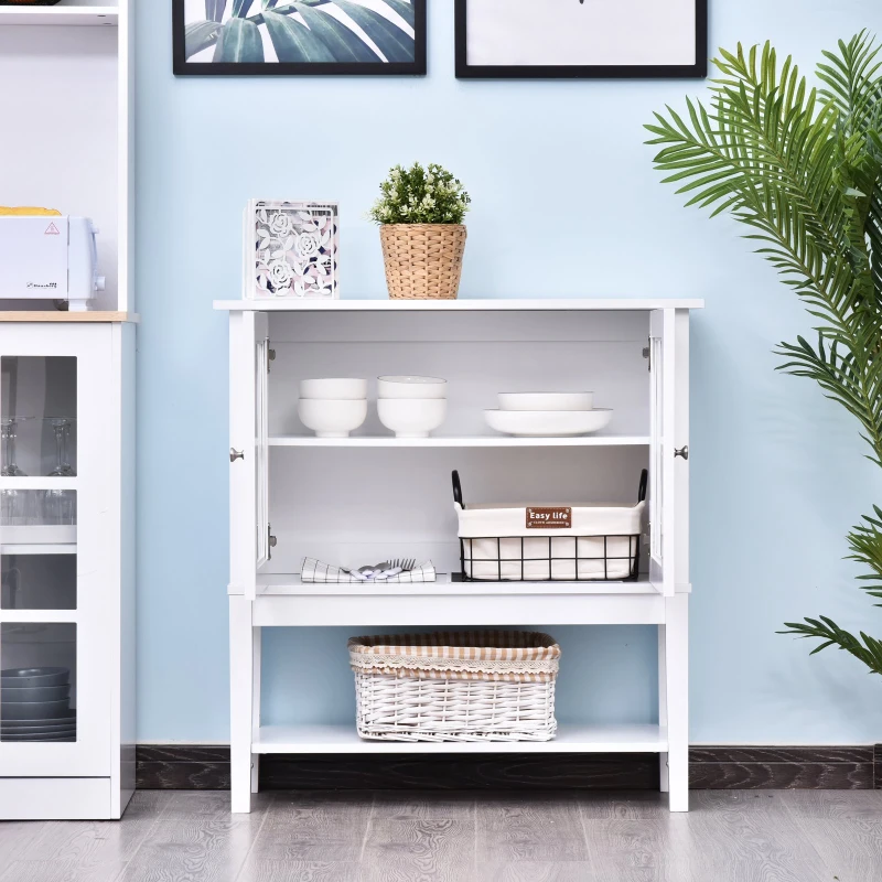 Szafka kuchenna szafka na naczynia z 3 poziomami witryna drzwi szklane MDF biały