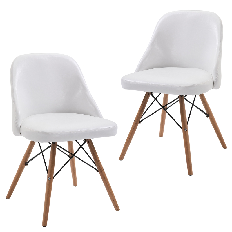 HOMCOM® ZESTAW 2 FOTELI RELAKSACYJNYCH LOUNGE KOKTAJLOWYCH TAPICEROWANYCH KRZESŁO PU+metal+drewno bukowe szary 49 x 47,5 x 76 cm