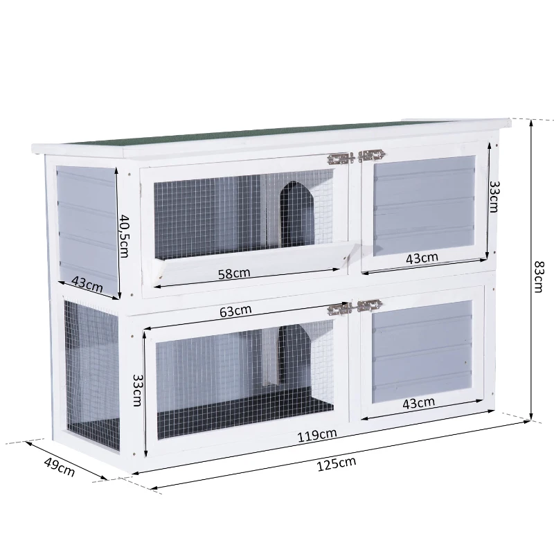 PawHut KLATKA DLA KRÓLIKÓW 2 POZIOMY KRÓLIKARNIA