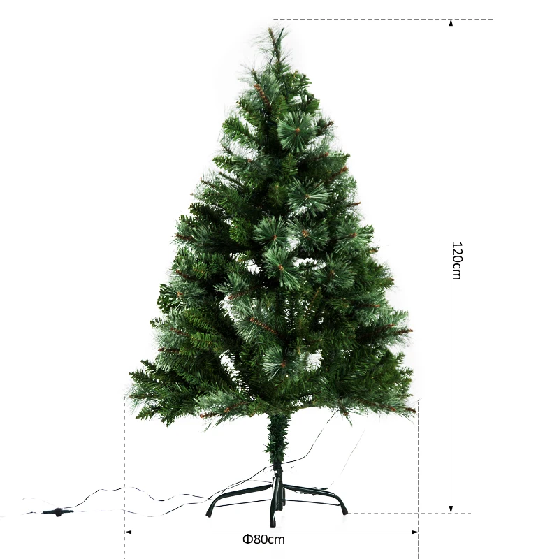 HOMCOM SZTUCZNA CHOINKA JODŁA Z OŚWIETLENIEM LED 120 cm