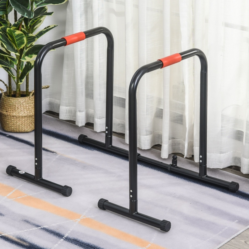 Dip bary fitness paraletki poręcz stacjonarna regulowana do pompek stal czarny