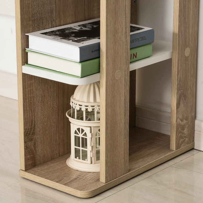 HOMCOM Bureau met rek boekenkast computertafel kantoortafel spaanplaat naturel + wit