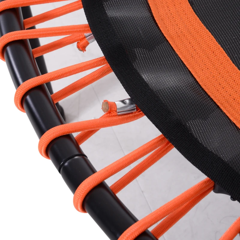 HOMCOM Trampoline voor kinderen en volwassenen, tuintrampoline, yoga, 100 kg draagvermogen, staal, zwart, Ø 101,6 x 25 H cm