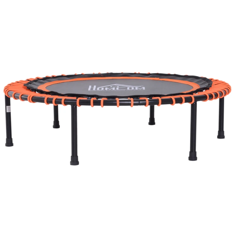 HOMCOM Trampoline voor kinderen en volwassenen, tuintrampoline, yoga, 100 kg draagvermogen, staal, zwart, Ø 101,6 x 25 H cm
