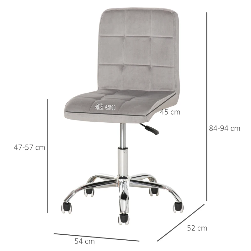 HOMCOM Salonkruk met wielen werkkruk rolkruk draaikruk in hoogte verstelbaar