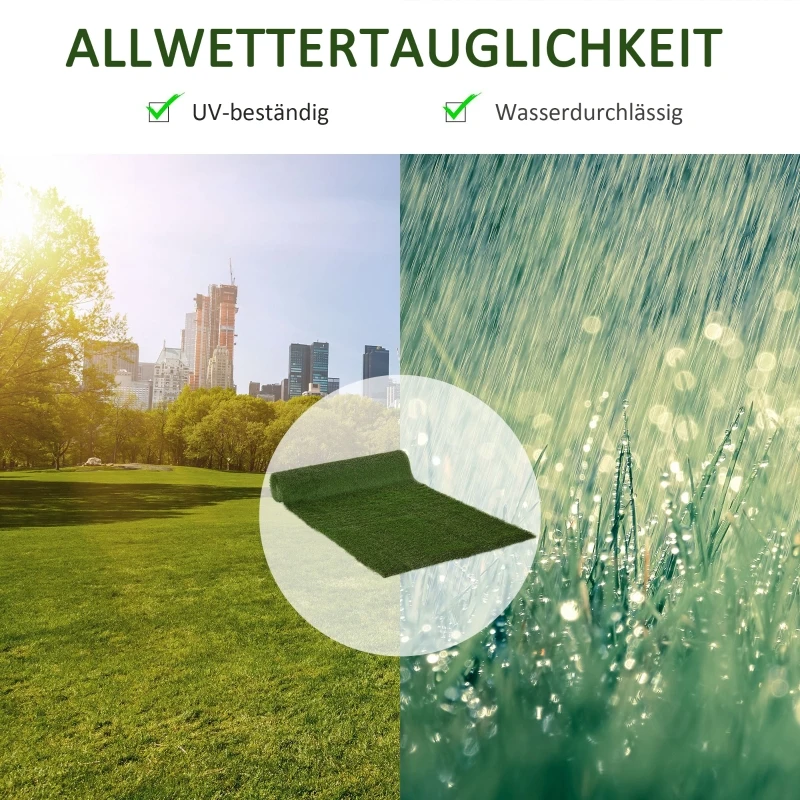 Outsunny Kunstgras gazon tapijt grasmat gazon balkon tuin 35 mm 400 x 100 cm