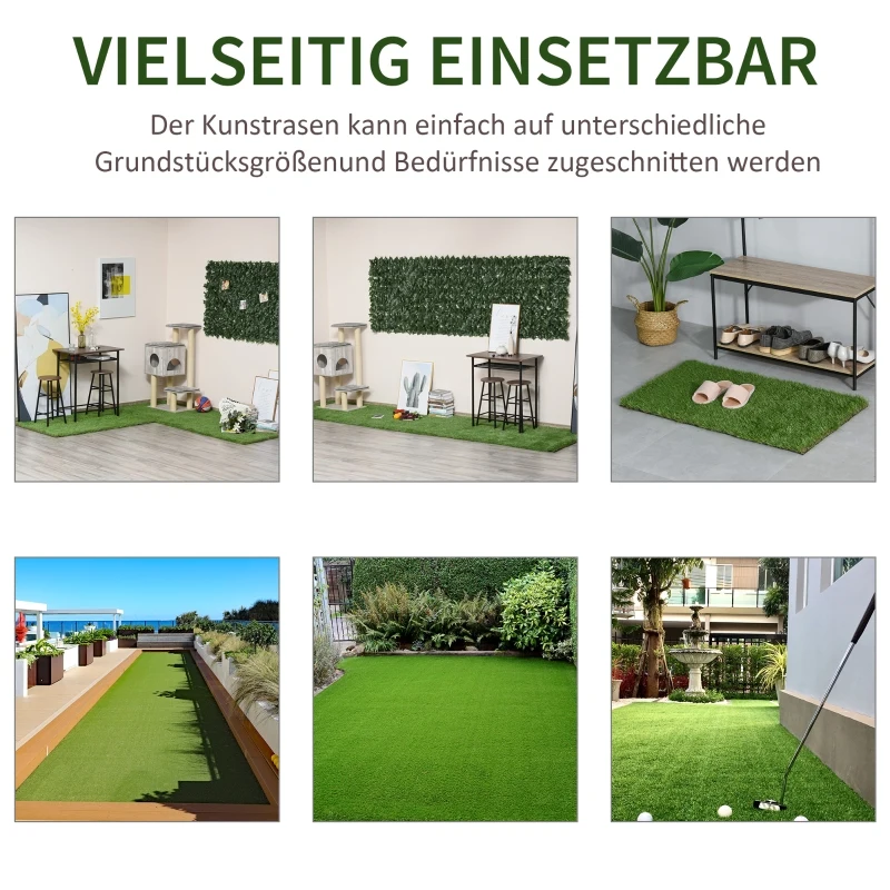 Outsunny Kunstgras gazon tapijt grasmat gazon balkon tuin 35 mm 400 x 100 cm