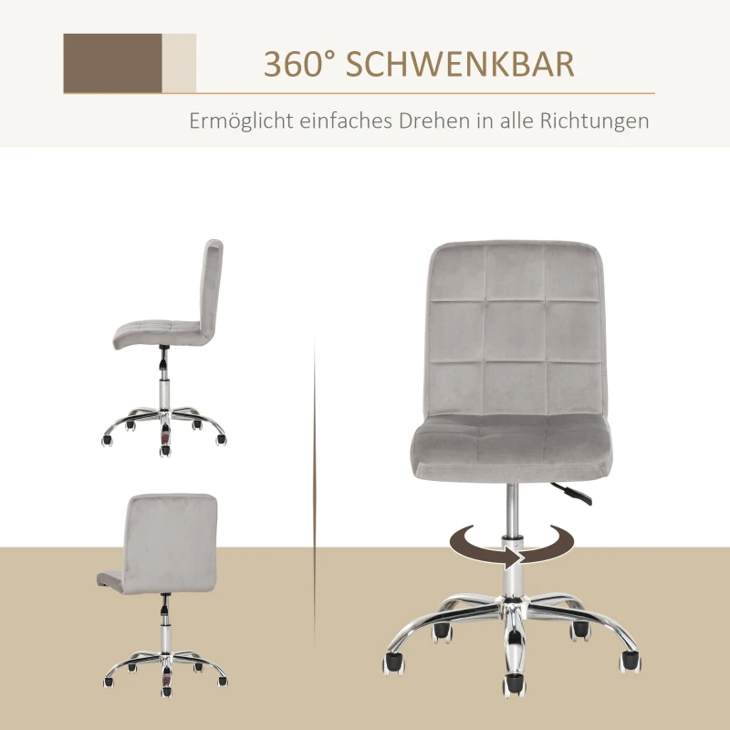 HOMCOM Salonkruk met wielen werkkruk rolkruk draaikruk in hoogte verstelbaar