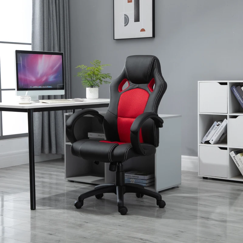 HOMCOM Bürostuhl Gaming-Stuhl Computerstuhl mit Wippenfunktion höhenverstellbar