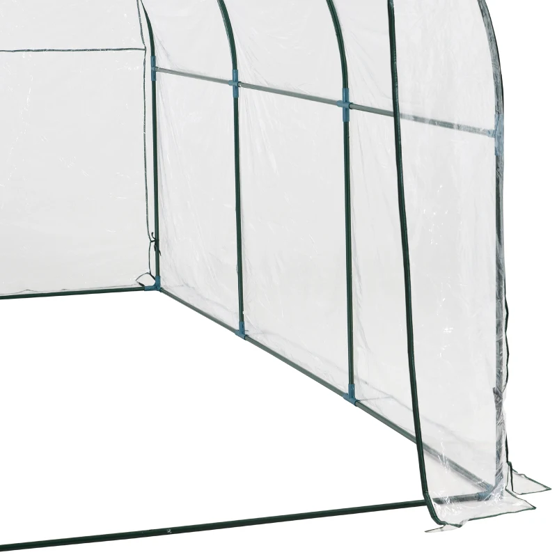 Outsunny Transparent Walk in Greenhouse, Steel Frame, L size