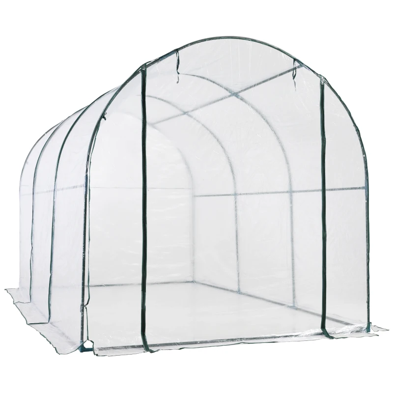Outsunny Transparent Walk in Greenhouse, Steel Frame, L size