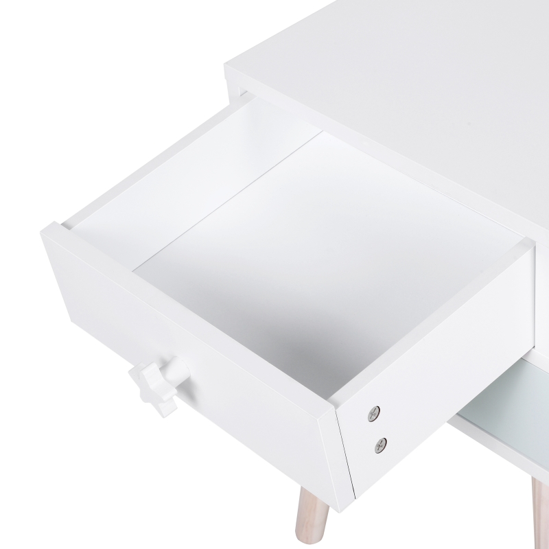 HOMCOM kindernachtkastje set van 2 bijzettafel 2 lades MDF blauw