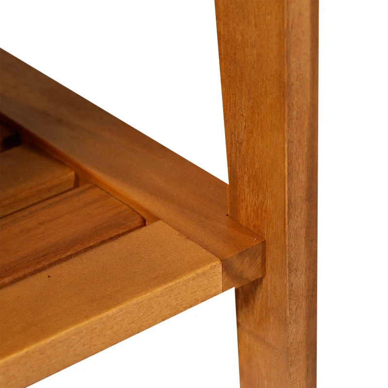 HOMCOM® Douchekruk badkrukje douchestoel badstoel badkamerstoel badrek vochtbestendig acaciahout teak 53 x 35 x 43 cm | Aosom.de