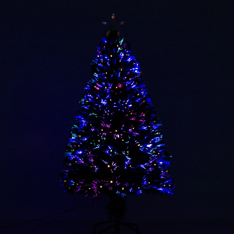 HOMCOM Kerstboom kunstkerstboom LED glasvezel 8 lichtmodi 120/150/180 cm