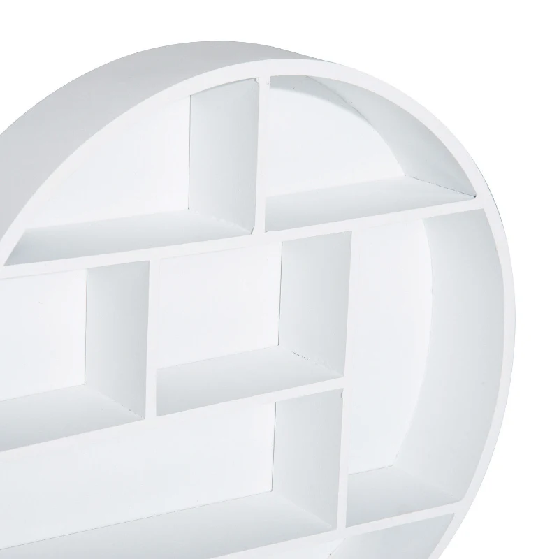 hangplank wandplank plank decoratieve wandplank 7 vakken rond MDF wit Φ35,5 cm